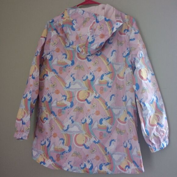 NWT Wonder Nation Pink Unicorn Lined Waterproof Jacket Size XL (14-16) - Picture 6 of 6